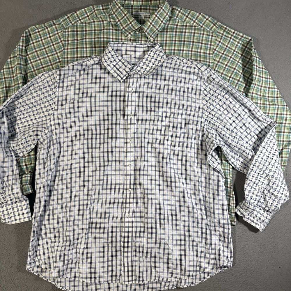 Lot Of 2 Southern Tide Shirt Mens XXL Long Sleeve Linen Cotton Button Classic